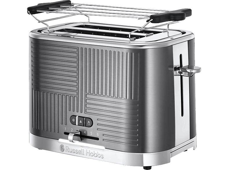 RUSSELL HOBBS 2525056 Geo Steel Toaster Edelstahl/Schwarz (1640 Watt