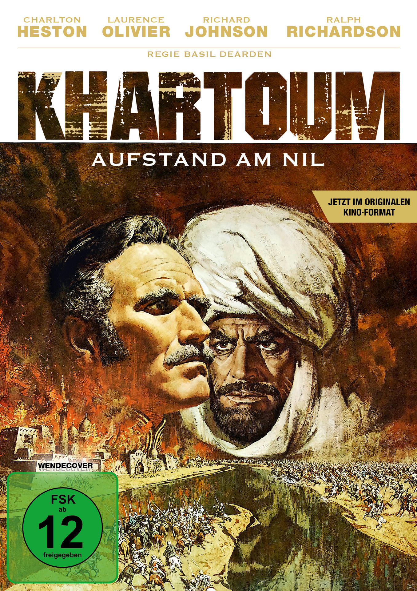 Filmcover: Zwei Männer mit Gesichtern. Titel: Khartum.