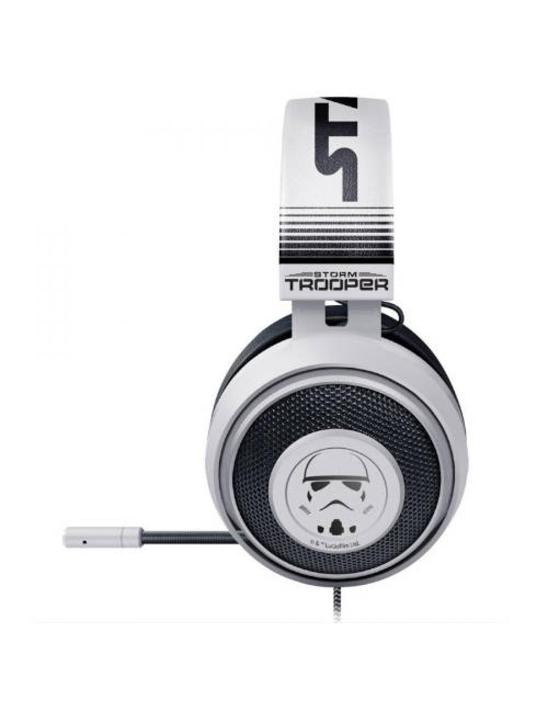 Auriculares gaming - Razer KRAKEN Stormtrooper Edition, Drivers 50 mm, Diadema, Cable, Micrófono, Blanco