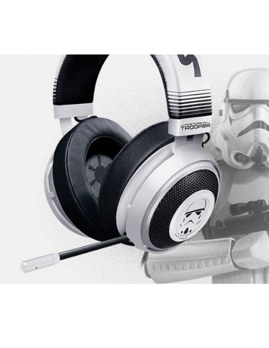 Auriculares gaming - Razer KRAKEN Stormtrooper Edition, Drivers 50 mm, Diadema, Cable, Micrófono, Blanco
