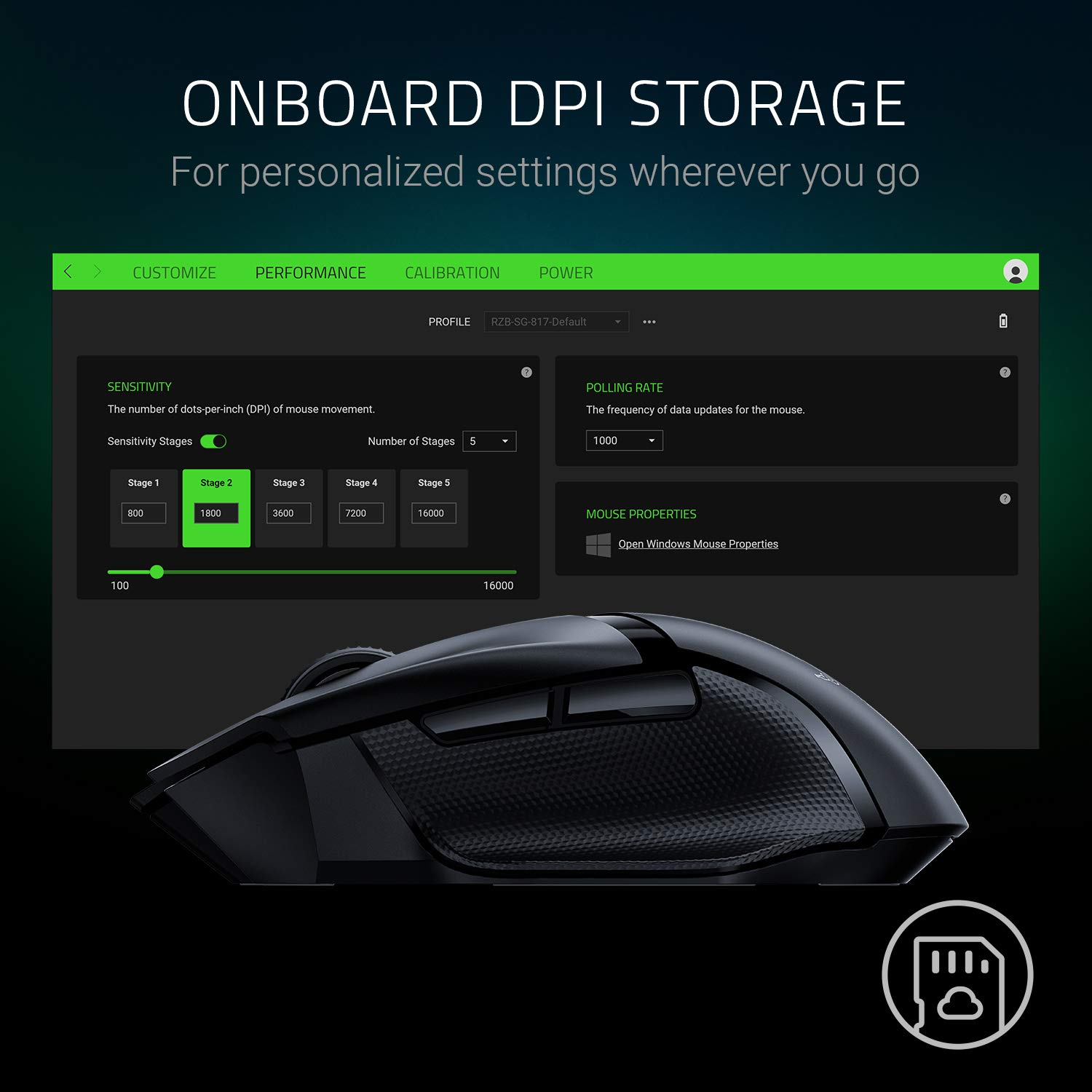 Ratón gaming - Razer Basilisk X Hyperspeed, inalámbrico, 16000 ppp, Sensor óptico Razer™ 5G, Negro