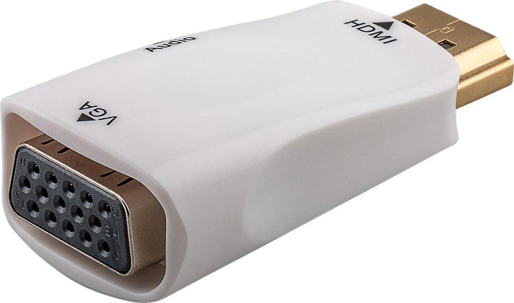 GOOBAY HDMI-Stecker (Typ A) auf VGA-Buchse (15-polig) + Audio Klinke 3.5 mm Buchse (3-Pin, Stereo), Adapter