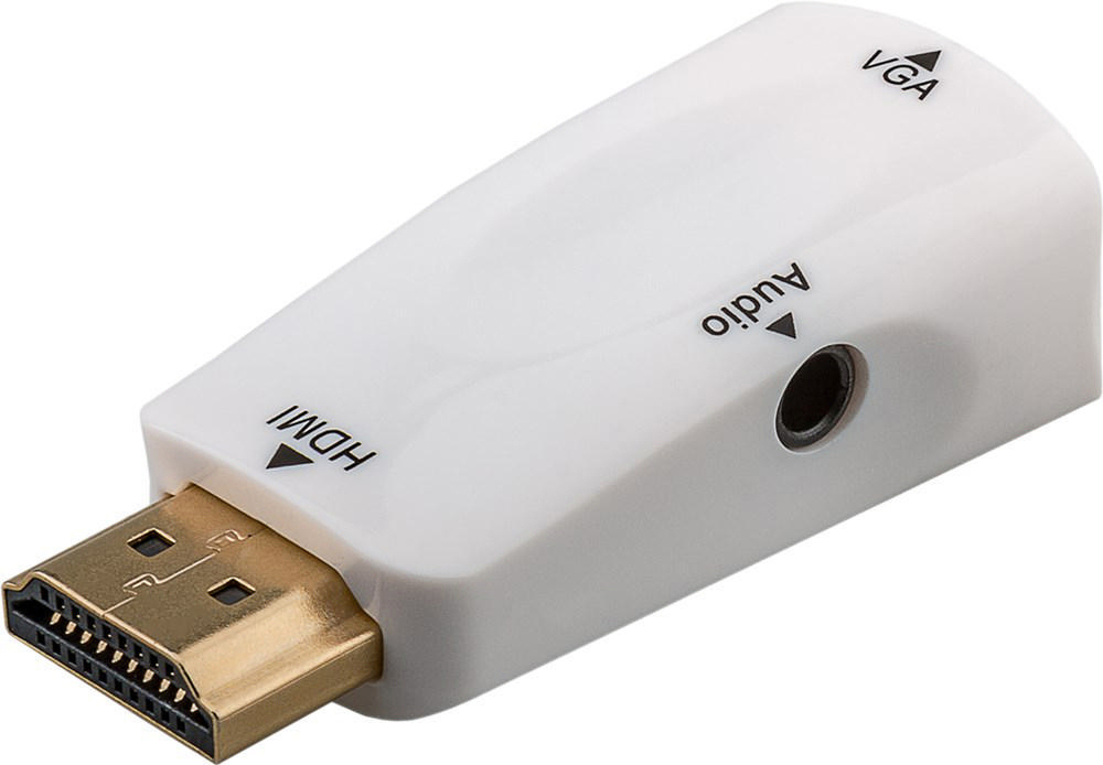 GOOBAY HDMI-Stecker (Typ A) auf VGA-Buchse (15-polig) + Audio Klinke 3.5 mm Buchse (3-Pin, Stereo), Adapter
