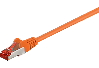 GOOBAY CAT 6 Kabel Lan für Gigabit Ethernet S-FTP doppelt geschirmtes Patchkabel mit RJ45 Stecker, Orange, Netzwerkkabel, 0,25 m