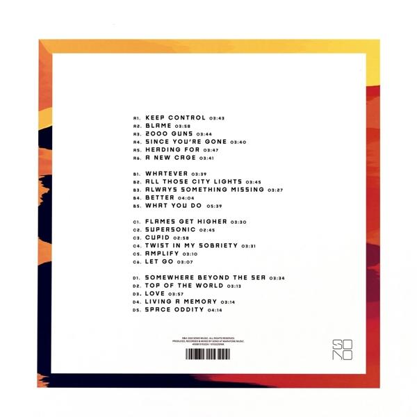 Die Rückseite eines So No Albums. Titelliste auf weißem Hintergrund.