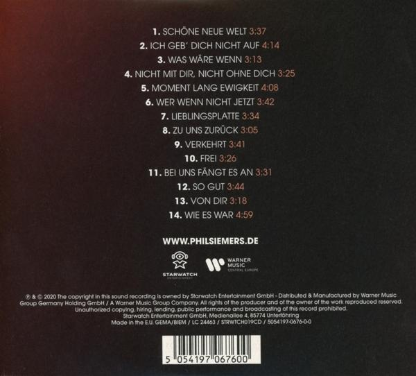Rückseite des Albums mit Titelliste und Logos.