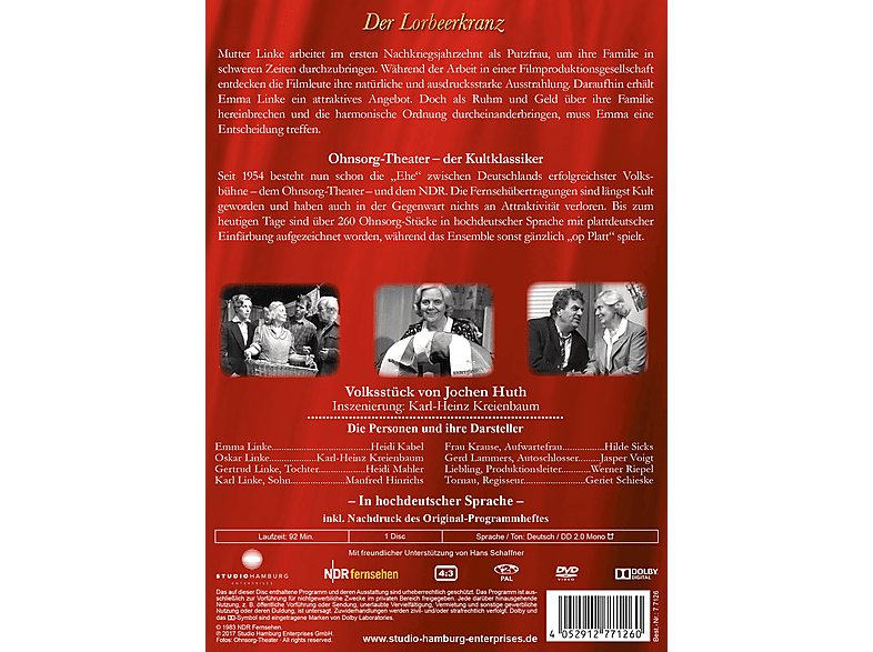Thumbnail - Ohnsorg-Theater Klassiker: Der Lorbeerkranz DVD