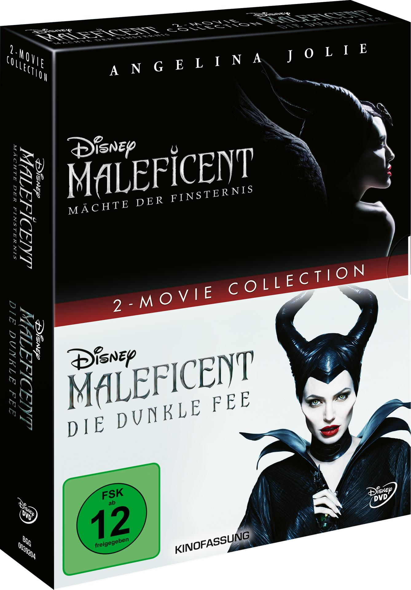 Maleficent 2-Movie Collection DVD-Hülle mit Angelina Jolie.