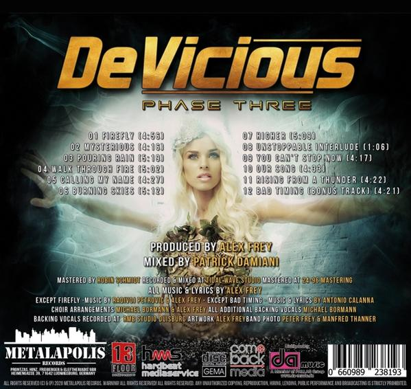 CD-Cover mit einer Frau mit blonden Haaren. Die CD ist De Vicious - Phase Three.