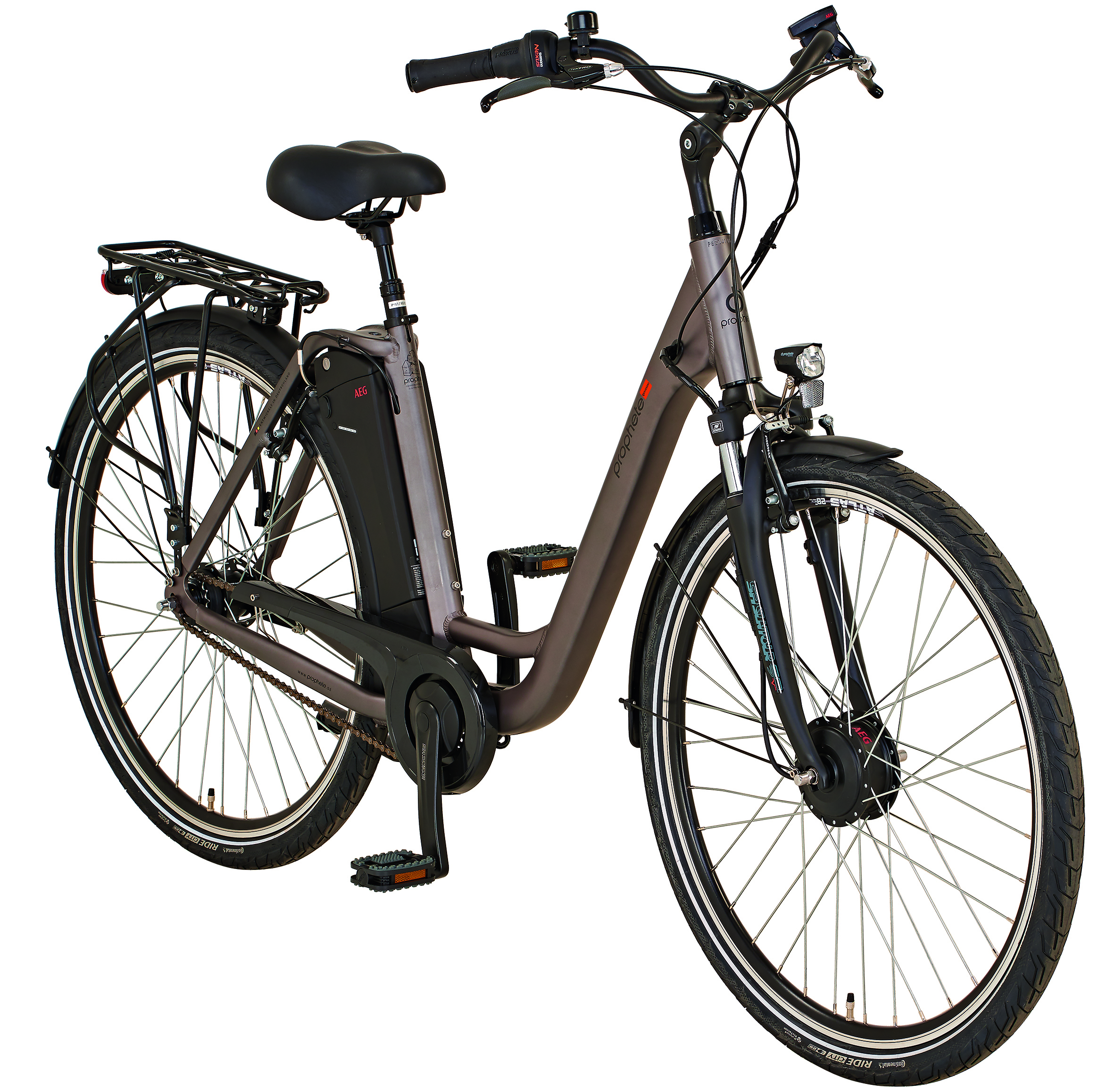 PROPHETE GENIESSER 20.EMC.30 Citybike (Laufradgröße: 28 Zoll, Rahmenhöhe: 49 cm, Damen-Rad, 417.5 Wh, Grau)
