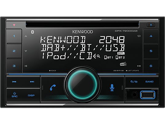 KENWOOD DPX-7200DAB - Radio voiture (2 DIN (double-DIN), Noir)