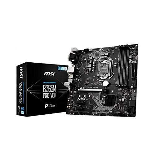 Placa base - MSI, B365M PRO-VDH (911-7C39-001), ATX, Intel B365, LGA 1151 (Zócalo H4), Negro