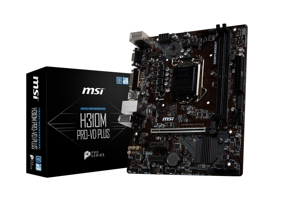 Placa base - MSI H310M PRO-VD, Placa base LGA 1151 (Zócalo H4), Micro ATX ,Intel® H310, Negro