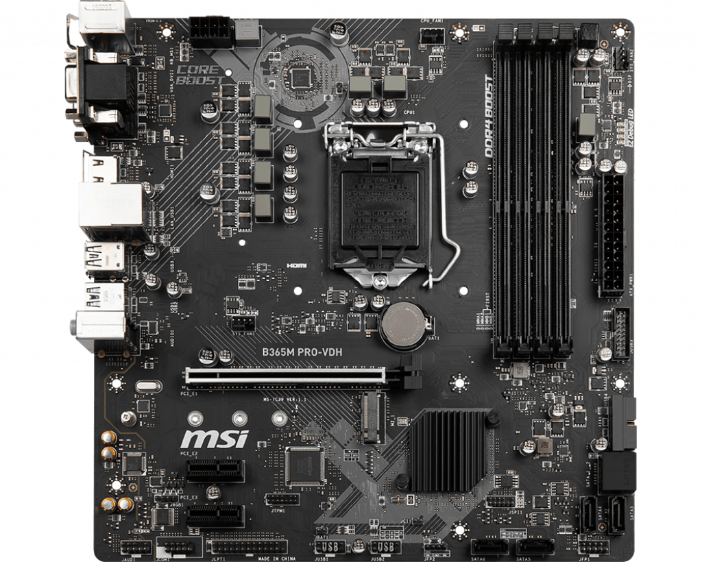 Placa base - MSI, B365M PRO-VDH (911-7C39-001), ATX, Intel B365, LGA 1151 (Zócalo H4), Negro