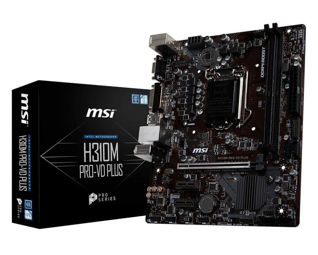Placa base - MSI H310M PRO-VD, Placa base LGA 1151 (Zócalo H4), Micro ATX ,Intel® H310, Negro
