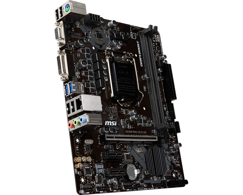 Placa base - MSI H310M PRO-VD, Placa base LGA 1151 (Zócalo H4), Micro ATX ,Intel® H310, Negro