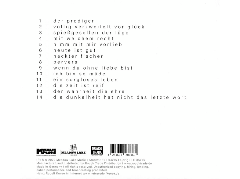 Thumbnail - Heinz Rudolf Kunze - Der Wahrheit Die Ehre (Digipak CD) (CD)