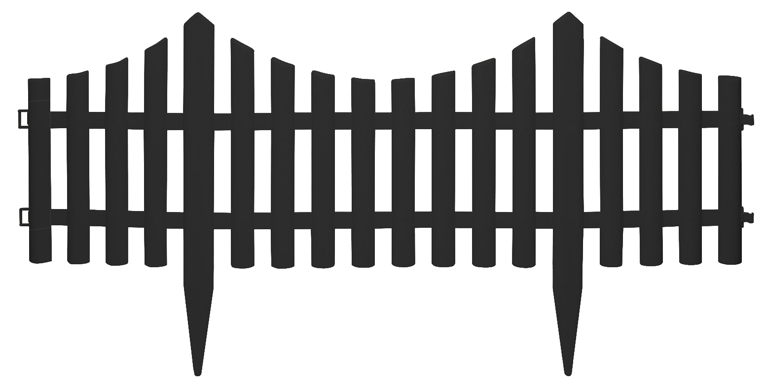 GARDEN OF EDEN 11468J Virágágyás szegély / kerítés, 60 x 23 cm, fekete