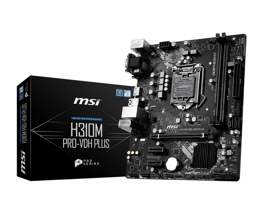 Placa base - MSI H310M Pro-VDH Plus, Micro ATX, Chipset Intel H310, LGA 1151 (Zócalo H4), Negro