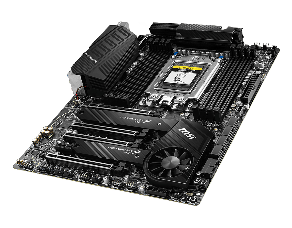 Placa base - MSI TRX40 PRO WIFI, ATX, AMD TRX40, sTRX4, 8 x DDr4, Negro