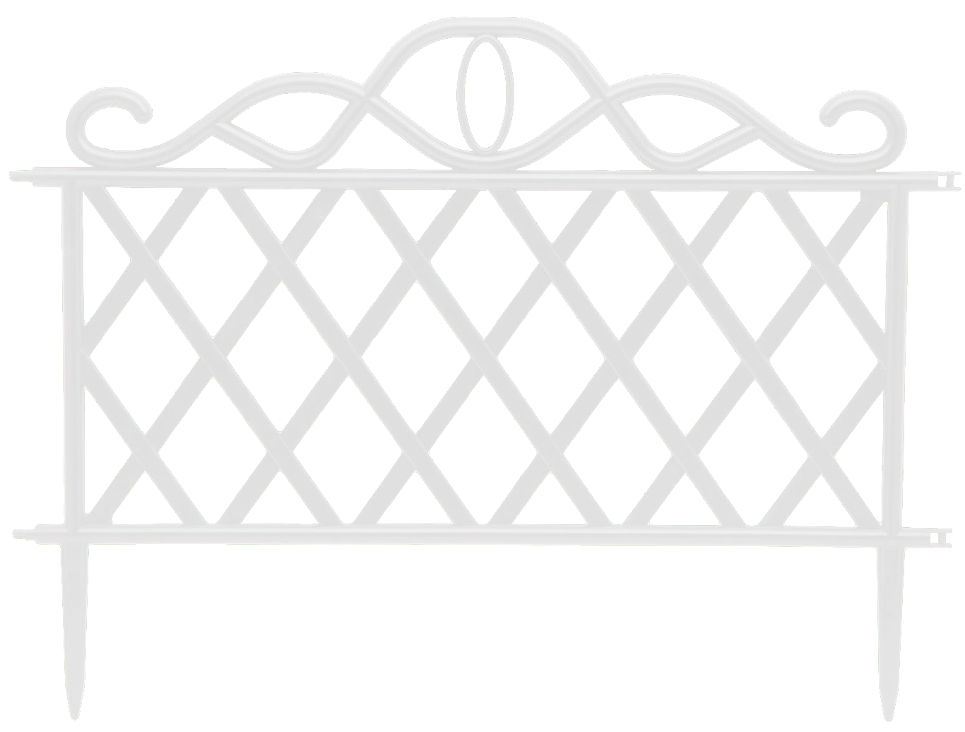 GARDEN OF EDEN 11468L Virágágyás szegély / kerítés, 45 x 35 cm, fehér