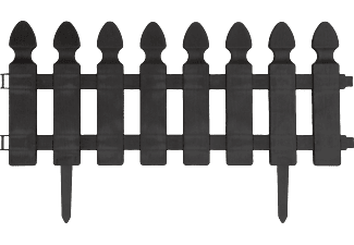 GARDEN OF EDEN 11473B Virágágyás szegély / kerítés, 51 x 30 cm, fekete