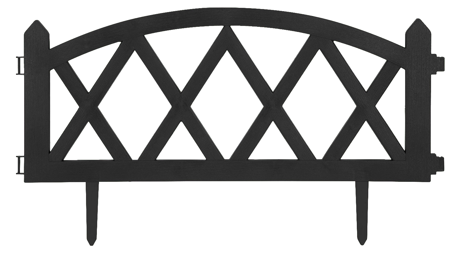 GARDEN OF EDEN 11474A Virágágyás szegély / kerítés, 60 x 24 cm, fekete