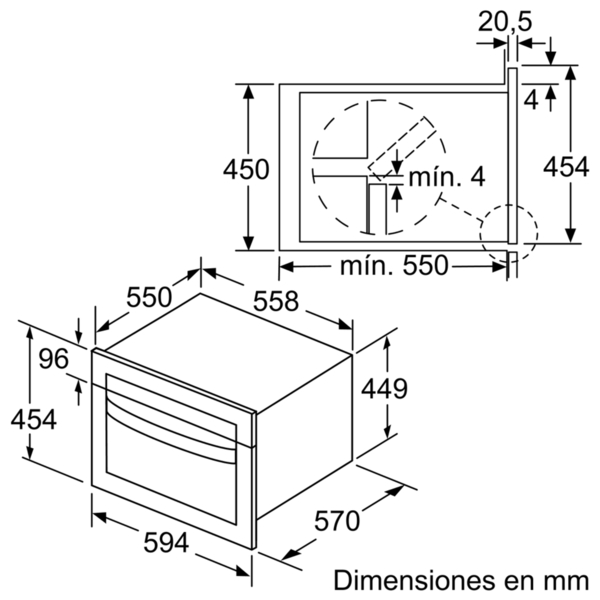 Horno Compacto 60Cm - Balay 3CW5179N0, 3350 W, 50 Hz, Negro