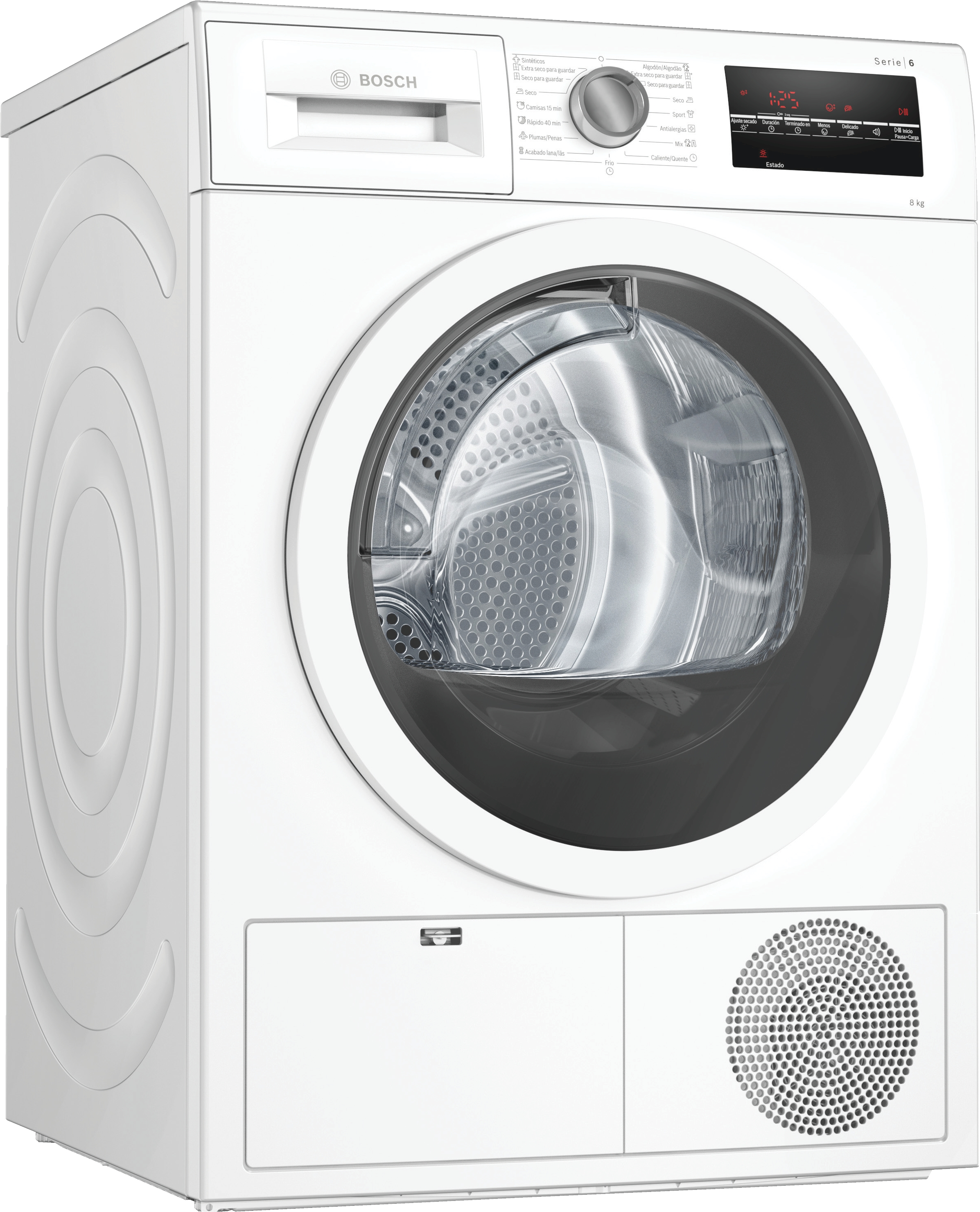 Secadora - Bosch WTG86260ES, 8 kg, Independiente, Blanco