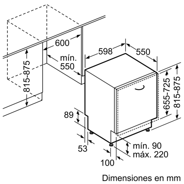 Lavavajillas integrable - Siemens SN615X02CE, 13 servicios, 5 programas, 60 cm, AquaStop, Inox
