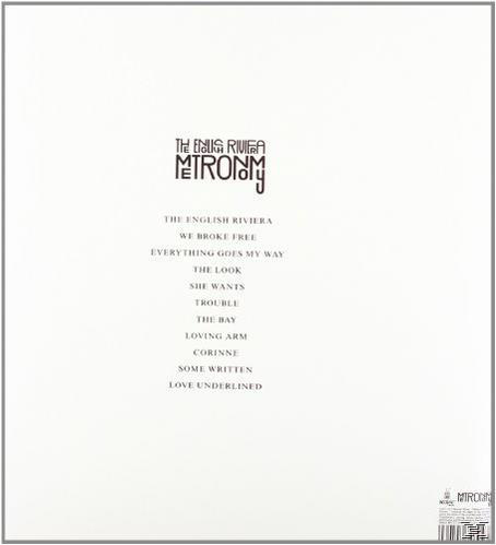 Albumcover mit Text. Titel und Titelliste, weißer Hintergrund.