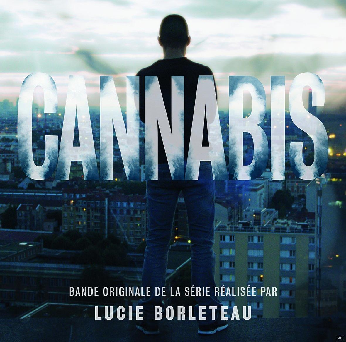 Affiche de film avec un homme regardant une ville. Le mot 'CANNABIS' est au centre.