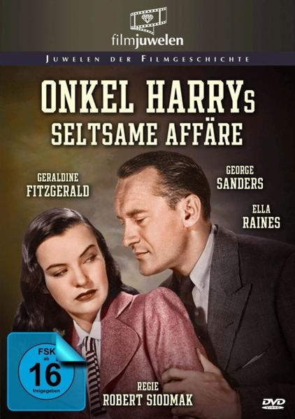 DVD-Cover: Onkel Harry's seltsame Affäre, mit Mann und Frau in romantischer Szene. Deutscher Text.