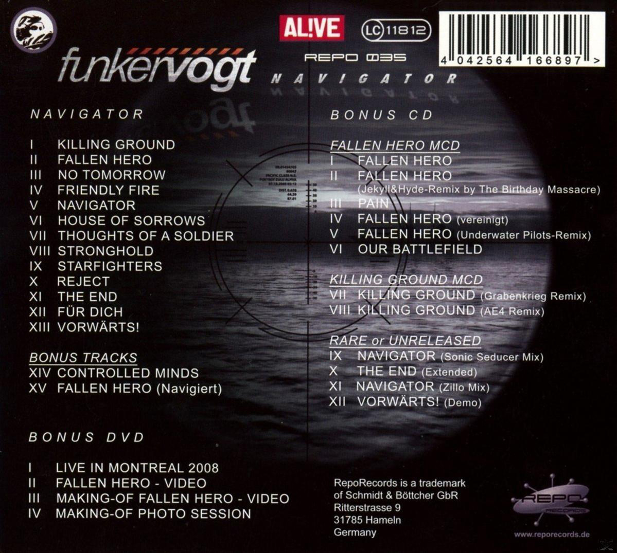 CD-Hülle hinten mit Titelliste in Englisch. Der Albumtitel lautet „Navigator“.