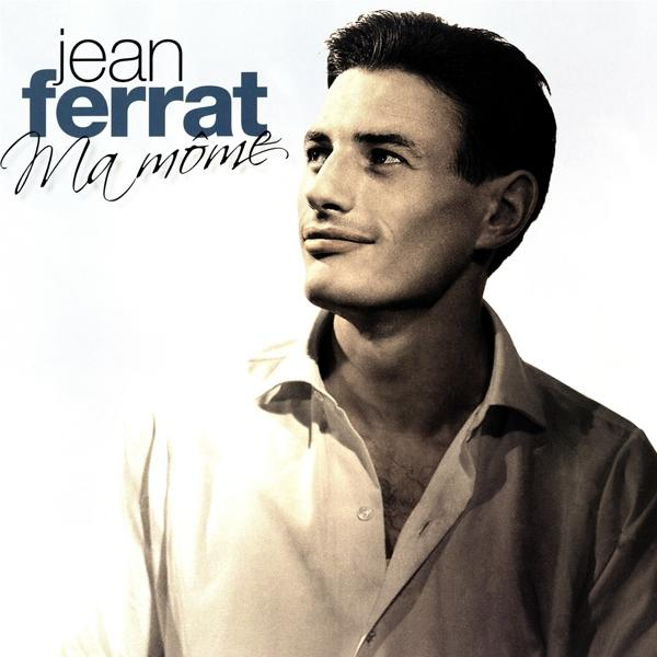 Pochette d'album : Homme regardant en l'air, titre 'Jean Ferrat Ma Môme'. Fond blanc.