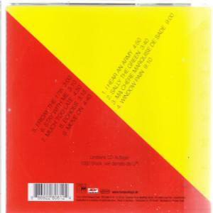 Albumcover mit Rot und Gelb. Titelliste und Barcode sind vorhanden.