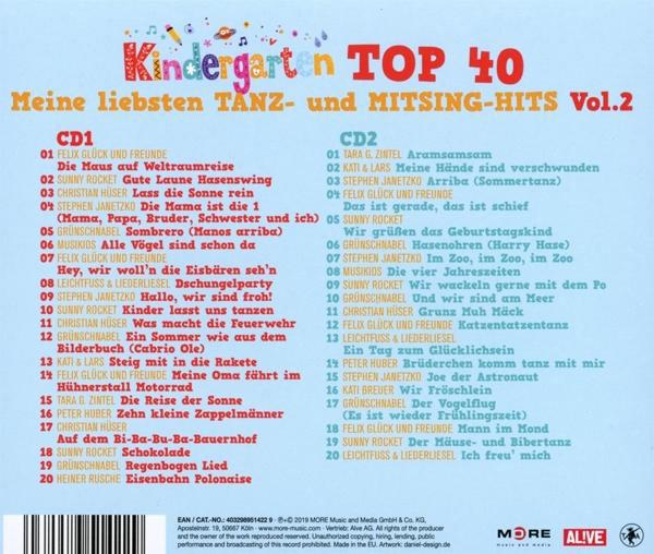 VARIOUS - Kindergarten Top 40 Vol.2-me  - (CD)