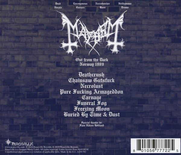 Eine CD-Rückseite mit Bandnamen und Songtiteln.