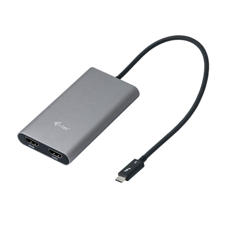 I-TEC TB3DUAL4KHDMI Adapter, Silber