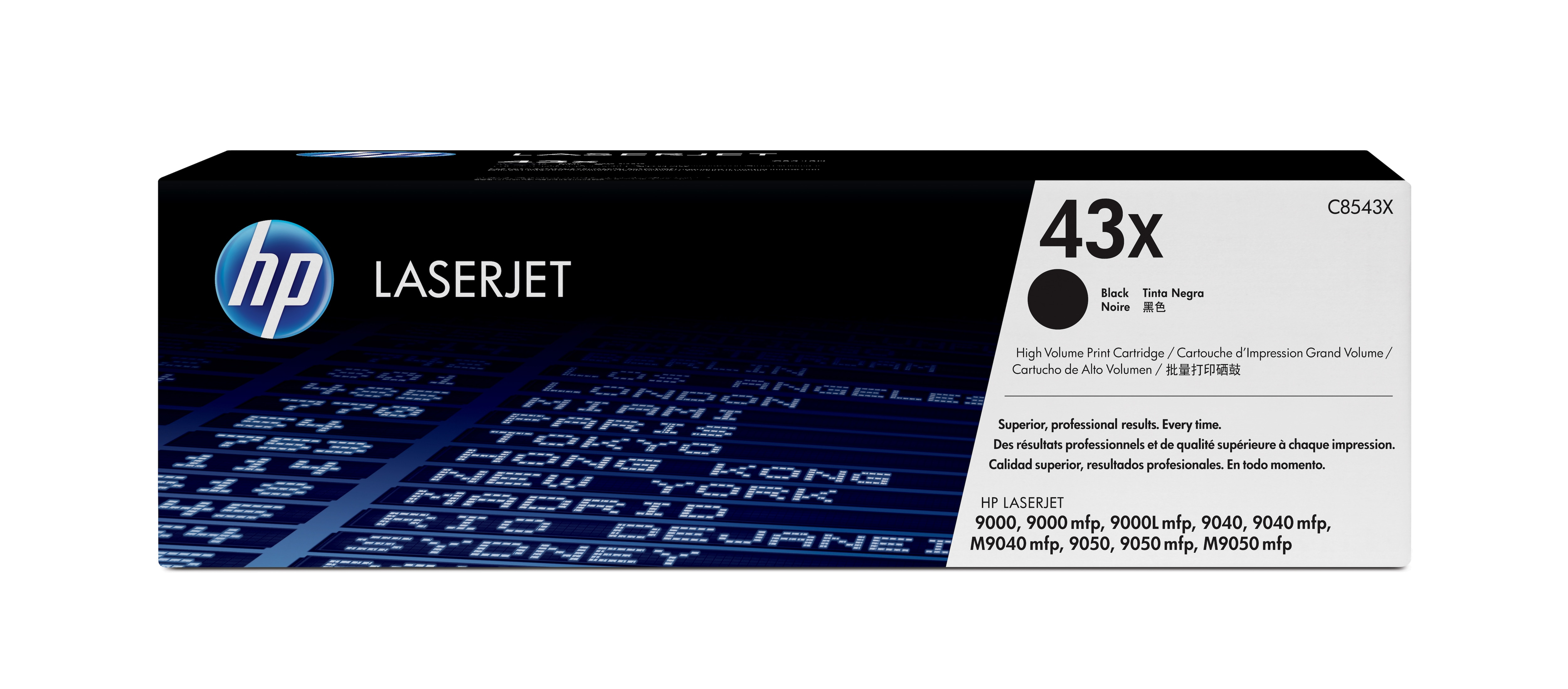 HP 43X - Alto rendimiento - negro - original - LaserJet - cartucho de tóner (C8543X ) - para