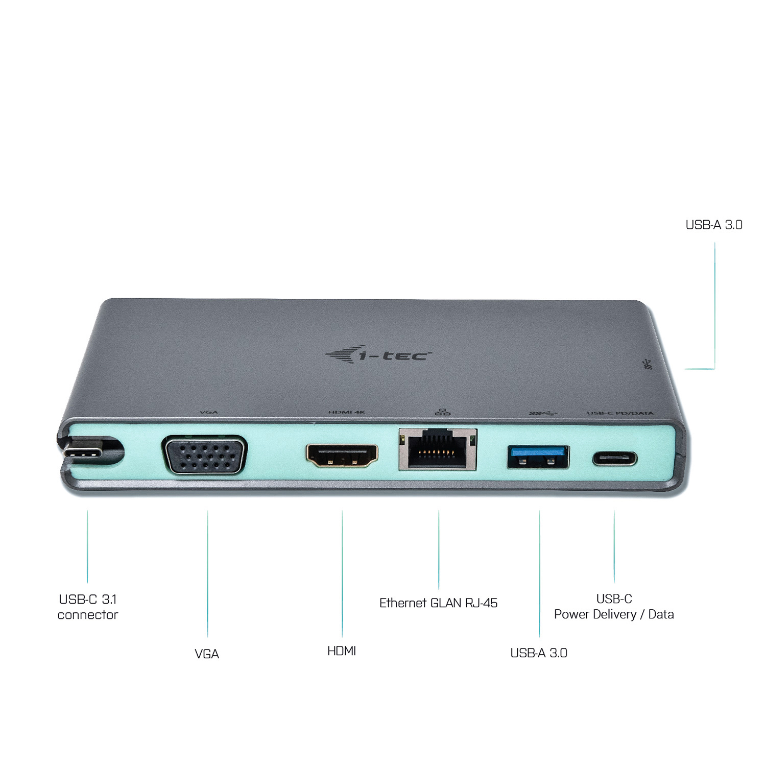 I-TEC C31TRAVELDOCKPD Dockingstation, Grau