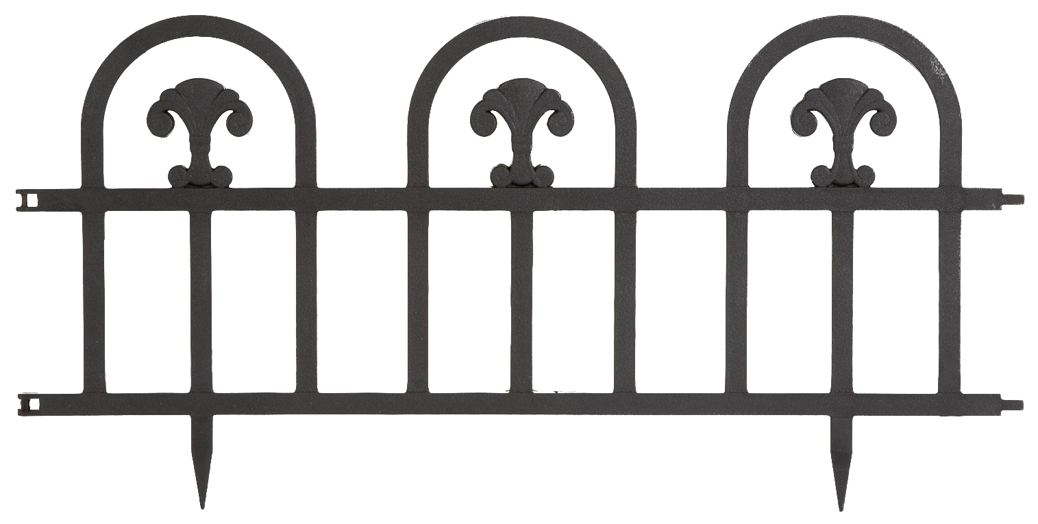 GARDEN OF EDEN 11476B Virágágyás szegély / kerítés, 60 x 30, fekete