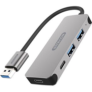 SITECOM Hub USB-A à USB-A + USB-C Grijs (CN-399)