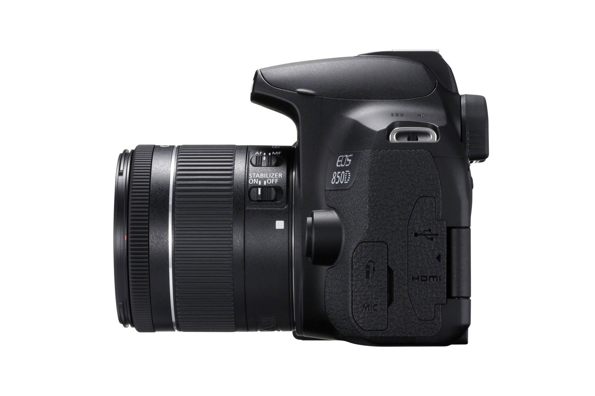 CANON EOS 850D Kit Spiegelreflexkamera, 24,1 Megapixel, 18-55 mm Objektiv (EF-S, IS II, STM), Touchscreen Display, WLAN, Schwarz