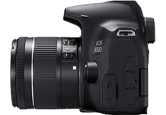 CANON EOS 850D Kit Spiegelreflexkamera, 4K, Full HD, HD, 18-55 mm Objektiv (EF-S, IS II, STM), Touchscreen Display, WLAN, Schwarz
