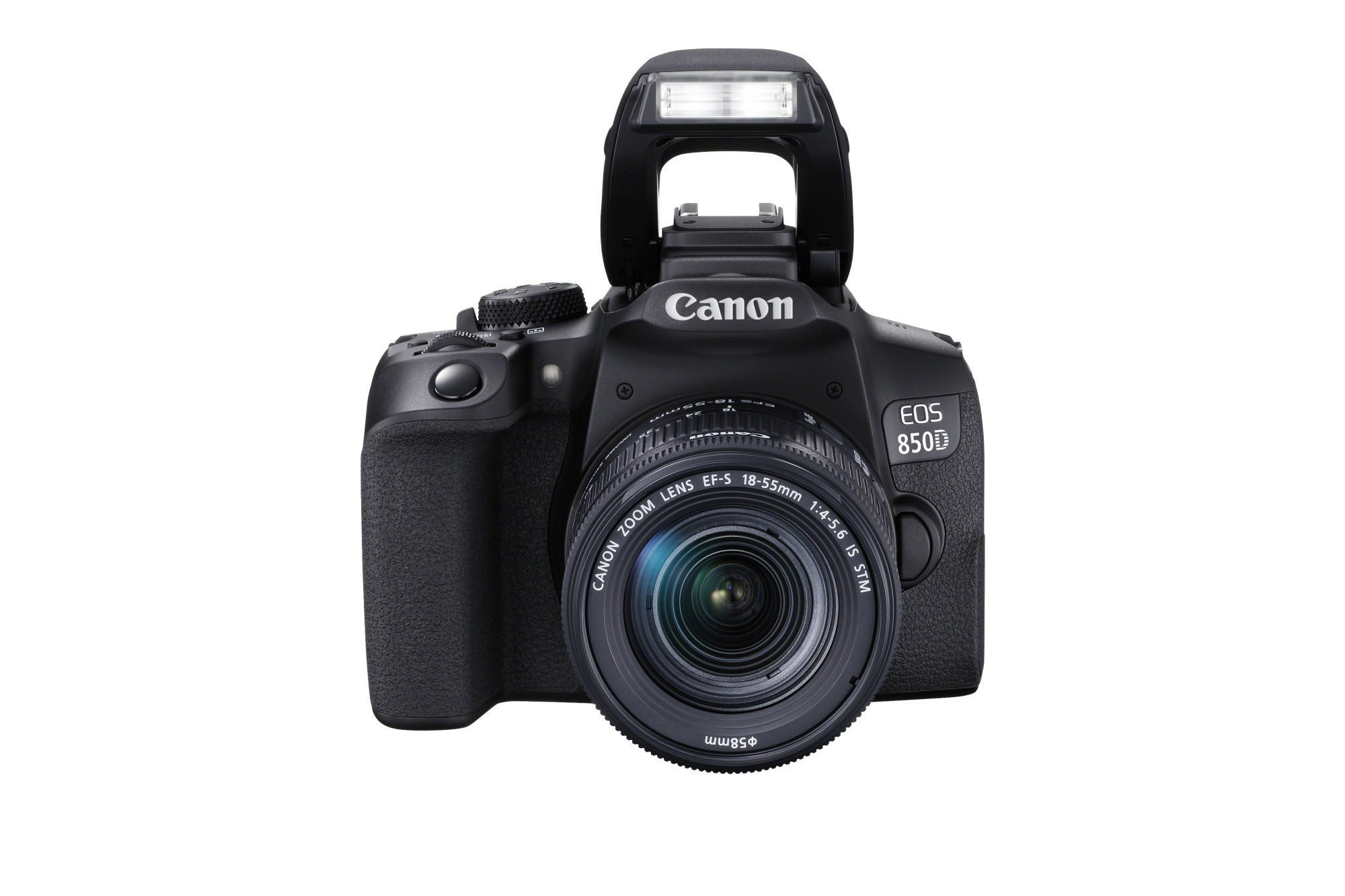 CANON EOS 850D Kit Spiegelreflexkamera, 24,1 Megapixel, 18-55 mm Objektiv (EF-S, IS II, STM), Touchscreen Display, WLAN, Schwarz