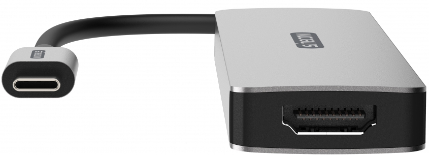 SITECOM Hub USB-C à HDMI + Lecteur carte Gris (CN-407)