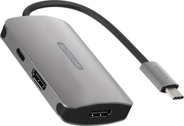 SITECOM Hub USB-C - 2 x HDMI Grijs (CN-398)