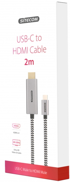 SITECOM USB-C kabel naar HDMI 2m Grijs (CA-060)