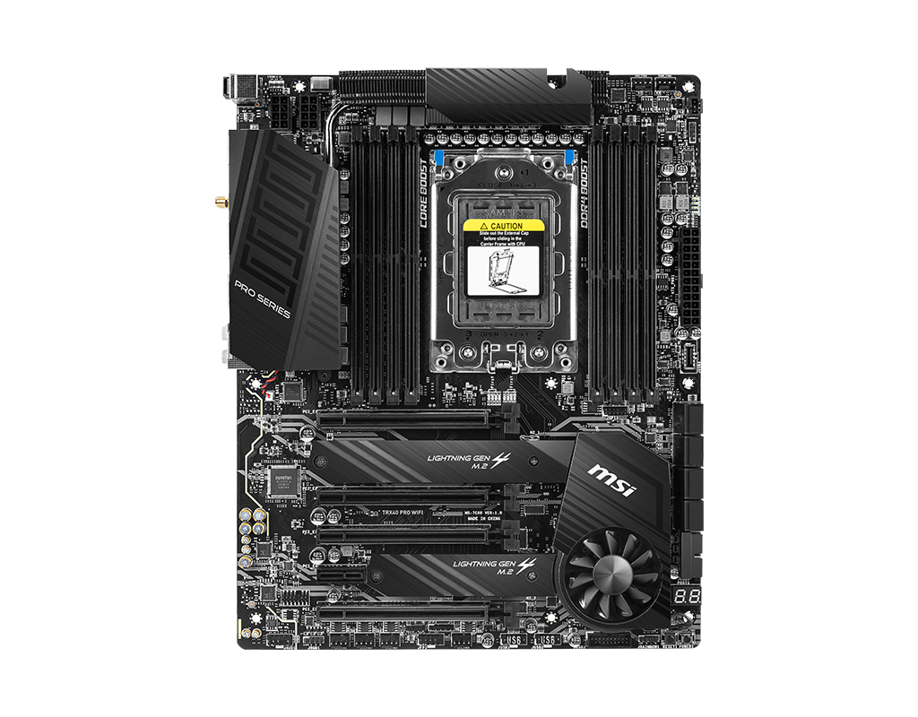 Placa base - MSI TRX40 PRO WIFI, ATX, AMD TRX40, sTRX4, 8 x DDr4, Negro